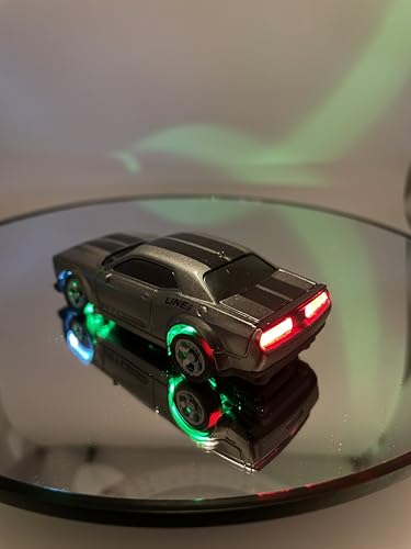 Mini RC Drift Car 1:64 Scale, Remote Control Car with LED Lights & 2-Speed Modes, Upgraded 2.4G Wireless Radio Remote Control for Multi-Users Challenge (Gray) - color: Gray
