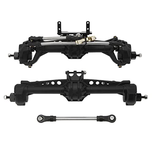 MEUS RACING SCX10 Axles Front & Rear Portal Axles for Axial SCX10 SCX10 II 1/10 RC Crawler Upgrade Pasrts, Nylon Axles with Steel Gears and Metal Bearings (Black) - color: Black