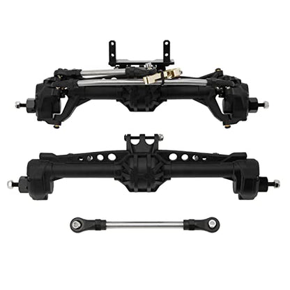 MEUS RACING SCX10 Axles Front & Rear Portal Axles for Axial SCX10 SCX10 II 1/10 RC Crawler Upgrade Pasrts, Nylon Axles with Steel Gears and Metal Bearings (Black) - color: Black