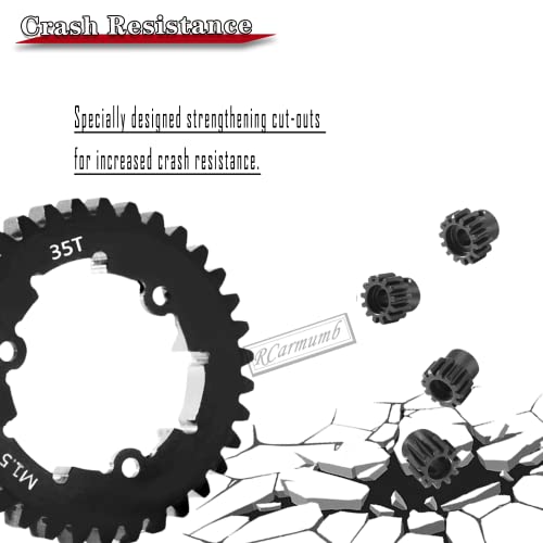 35T Spur Gear Upgrades Part for 1/5 X-Maxx 6S Monster Truck,1/5 X-Maxx 8S Monster Truck,Medium Carbon Steel 35T 1.5 Spur Gear with Pinion Gear(11T/12T/13T/14T) Hops Up
