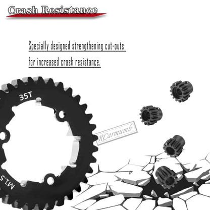 35T Spur Gear Upgrades Part for 1/5 X-Maxx 6S Monster Truck,1/5 X-Maxx 8S Monster Truck,Medium Carbon Steel 35T 1.5 Spur Gear with Pinion Gear(11T/12T/13T/14T) Hops Up