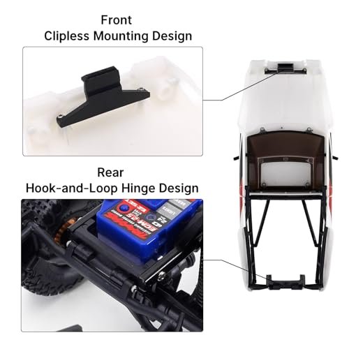INJORA IR60 Pickup Hard Body Shell for TRX4M Defender Bronco (Pearl White) - color: Pearl White