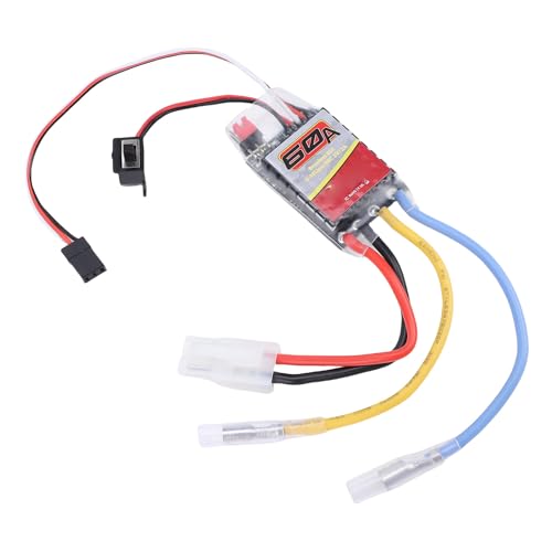 60A RC Brushed ESC, Electronic Speed Controller with Low Voltage Protection for 1/16 1/12 /10 RC Cars Trucks Crawlers Boats, Compatible with 380 370 540 550 Brushed Motors