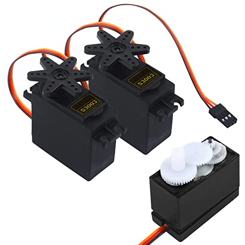 RGBZONE 4PCS S3003 Servo Motor Standard RC Servo High Speed for Smart Car Robot Boat RC Helicopter - size: S3003