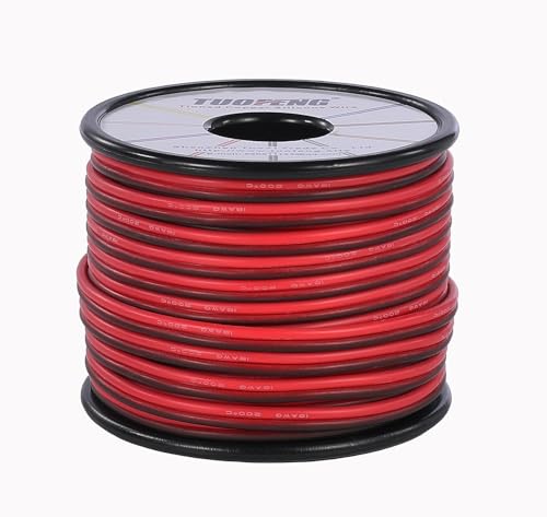 TUOFENG 18 AWG Silicone Wire - 66ft 2 Conductor Parallel Wire | Ultra-flexible 2-pin tinned copper wire (18 AWG). High temp resistant . Ideal for LED strips & RC DIY. - size: 18 AWG 2 Parallel Wire 66ft