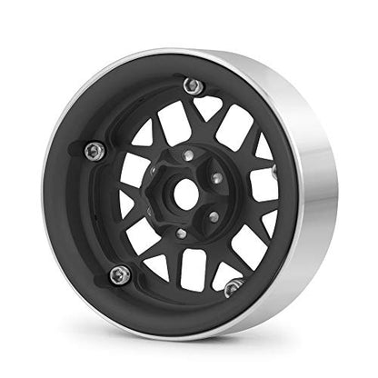 MORLORDY 4PCS RC 2.2 Beadlock Wheels Aluminum Alloy 2.2 inch Wheel Hubs Rims For 1/10 Scale RC Crawler Car SCX10 SCX10 II 90046 SCX10 III AXI03007 D90 TRX4 CC01 Upgrades - Black - color: Black