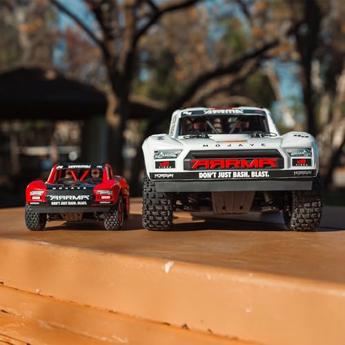 ARRMA Mojave GROM 4x4 SMART RC Desert Truck, RTR, Red/Black | Small Scale, Battery and Charger Included, ARA2104T1 - color: Red