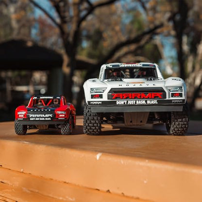 ARRMA Mojave GROM 4x4 SMART RC Desert Truck, RTR, Red/Black | Small Scale, Battery and Charger Included, ARA2104T1 - color: Red