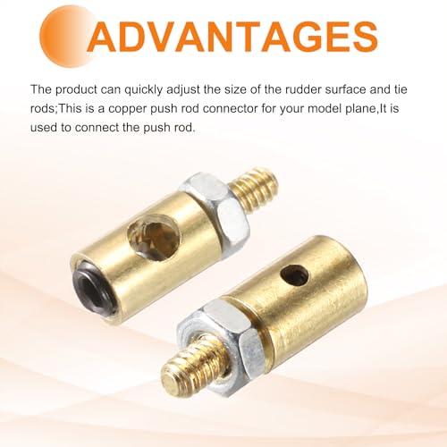 MECCANIXITY Linkage Stoppers Connecting Servo Arm, Push Rod with Nut and Screw for RC Airplane, D4x1.2mm D4x2.5mm 10 Pcs - size: D4x1.2mm; D4x2.5mm