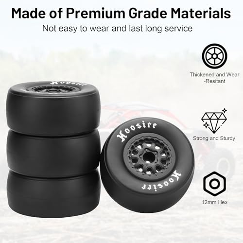 1/10 RC Short Course Racing Car Tires, daitoku 12mm Hex RC Truck Wheels and Tires for TRAXXAS Slash 4X4 2WD Redcat Rc4wd Axia ARRMA SENTON 3S Losi