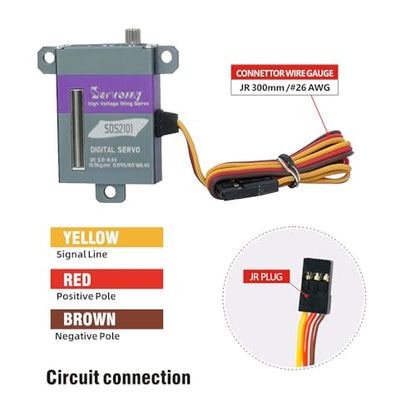 SERVOMY-SDS2101-21G 8mm Ultra-Thin Micro Wing Servo Coreless Motor 10Kg 0.08s/60° 8.4V Metal Gear Aluminum Case 15T Horn 180° Digital Servo Gliders