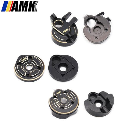 AMK SCX10 III Brass Kit 1.1lb 1.9 Capra Steering Knuckle Front Caps Rear Portal Axle Housing for 1/10 RC Crawler Axial SCX10 Upgrades AR45P UTB10 Vanquish F9 CP44