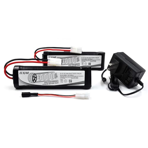 (2-Pack) 8.4V 3000mAh Ni-MH Battery for M16, SR16, AK, MP5 Airsoft | Fits M16A1, Knights SR16, MP5 SD5, MK5A4, G3 SD1, M16VN, CA G3 SG1 and G3 A3; standard Tamiya connector and charger included. - color: (2-Pack) 8.4V 3000mAh TAMIYA