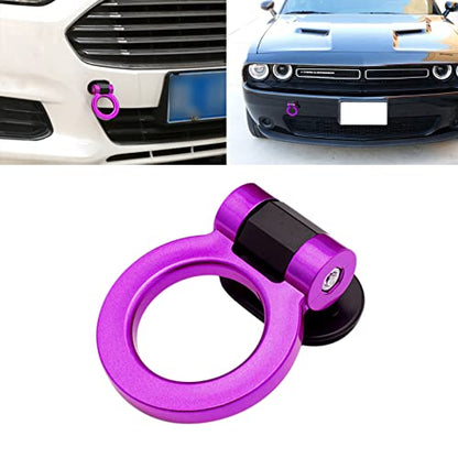 x xotic tech JDM Track Racing Style Bumper Trailer Tow Hook Ring Decoration Sticker Universal Fit All Car Truck SUV, Purple - color: Purple