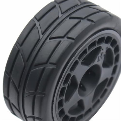 66mm 4PCS 1/10 RC On-Road tires and Hard Plastic wheels set Hex 12mm For WRC Drift Car Conversion 1/10 RC On-Road Car Traxxas Tamiya FW06 TT02 HPI HSP 94122 Kyosho%T066 (black) - color: black