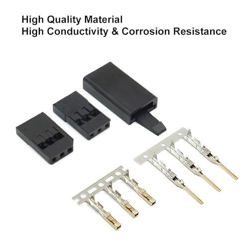 70 Sets Servo Connector Male Female Plug Crimp Pin Cable with Crimping Tool Kit Compatible with Futaba JR Hitec Spektrum RC Connectors