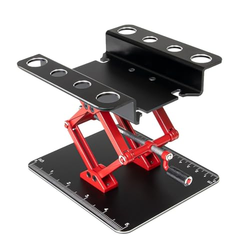 RC Car Repair Work Stand for 1/8 1/10 1/14 RC Adjustable Repair Stand Aluminum Repair Workstation (Black) - color: Black