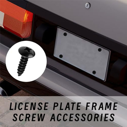 License Plate Screws with Nylon Inserts - Stainless Steel Rust Proof License Plate Screws for Securing License Plates, Frames & Covers 4755299 3907444 A11719 - color: Black-K6