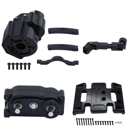 Prefixal Motor Gearbox Transmission Transfer Case for 1/10 Axial SCX10 & SCX10 II 90046 RC Crawler Car(Gearbox Black) - color: Gearbox Black