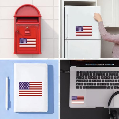 American Flag Stickers and Decals in 5 Sizes,10.1x7.3 Car Sticker American Flag Decal with 12 Stickers/1 Sheet for Car Decor,Self-Adhesive Americans Flags Sticker Cars Decals