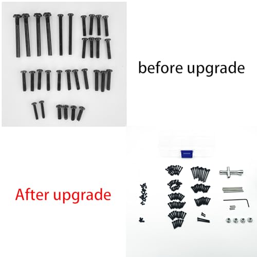 Compatible with Hyper GO RC Car Parts, 1/16 Metal Upgrade Aluminum Accessories, Replacement Parts kit for H16BM H16GT H16DR H16 MJX 16207 16208 16209 16210 (Screw Set) - color: Screw Set