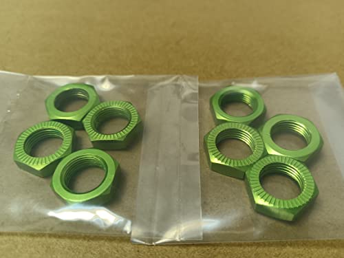 8 pcs Aluminum RC Wheel Nuts 17mm Thread 1.0mm for ARRMA HSP AXIAL FS HIMOTO Redcat Upgraded Hop-Up Parts (Green) - color: Green