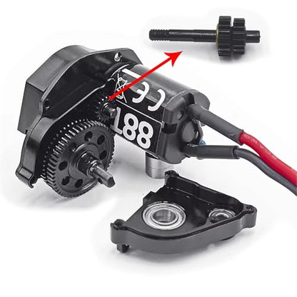 RC Cars Crawler Parts Compatible with Axial for SCX24 for Deadbolt for Gladiator for Wrangler for Bronco 1/24 RC Car Metal Transmission 2 for Speed Gearbox