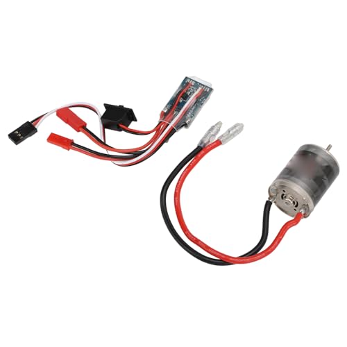 370 Brushed Motor ESC Combo, 31T High Stainless Steel Motor with 30A Brushed Electronic Speed Controller, for 1/16 1/18 Scale RC Cars