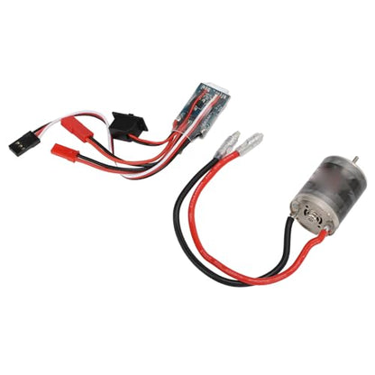 370 Brushed Motor ESC Combo, 31T High Stainless Steel Motor with 30A Brushed Electronic Speed Controller, for 1/16 1/18 Scale RC Cars