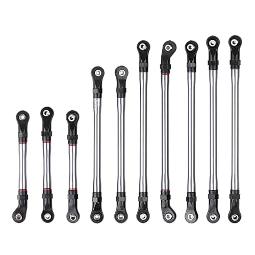 RC Models Parts For Traxxas For TRX4 For TRX-4 10Pcs/Set Metal 1/10 RC Crawler 324mm Wheelbase Unassembled Link Set Plastic Rod End(Gray) - color: Gray