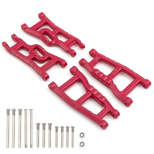 RC Accessory Compatible with for traxxas for Slash 2WD for VXL for Nitro for Slash for Rustler 1/10 RC Car Upgrades Parts Front and Rear Suspension Arm Set(Red) - color: Red