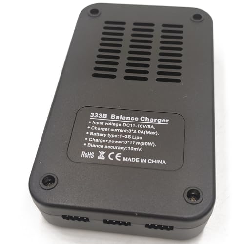 3-in-1 Battery Charger - 3S Lithium Battery Smart Balance Parallel Charging Hub, 12.6V/6A Battery Adapter for Yuneec Q500, Q500+, 4K RC Quadcopter Power Supply Adapter