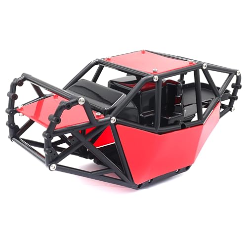 Nylon Rock Buggy Roll Cage Body Shell Chassis Kit for SCX10 ll 90046(Red) | Roll Cage Rock Buggy Body Shell,1/10 RC Crawler Upgrade Parts,High-strength,Easy Assembled - color: Red