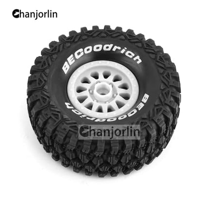 1/7 RC Short Course Truck Tires with Foam Insert and Wheels 17mm Hex OD 135mm 1/8 All Terrain Off Road Tyres for 1:7 RC Buggy Monster Truck Car TRAXXAS UDR 85086-4 4PCS (White) - color: White