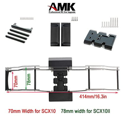 LCG Chassis Kit, 3-in-1 Body Connecting Rods, Side Steps, Gearbox Bottom Plates for 1/10 RC Rock Crawler Axial SCX10 I II Upgrade Parts - color: 3-in-1 Accessories Set