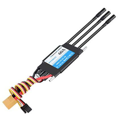DH 60A 2-6S Waterproof Brushless ESC Electronic Speed Controller with 5V/6V 8A BEC and XT60 3.5mm Banana Head Connector for Model Ship RC Boat - size: 60A
