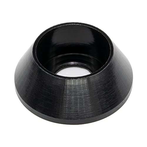 [60PCS] M4 Cone Cup Counterbore Washers, Anodized Aluminum Alloy, Head Washers Gaskets Cup Shim for Screw RC/FPV/PC/Drone/Mechanical Accessories Model Parts, Black Color - color: Black, size: M4