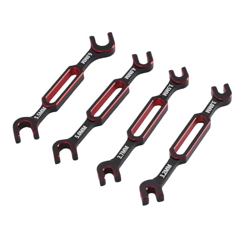 Dpofirs Compact RC Universal Wrench Kit 8pcs | 3.0-6.0mm Turnbuckle Nut Ball Joint Remover for Boat Crawler Car (Red) - color: Red