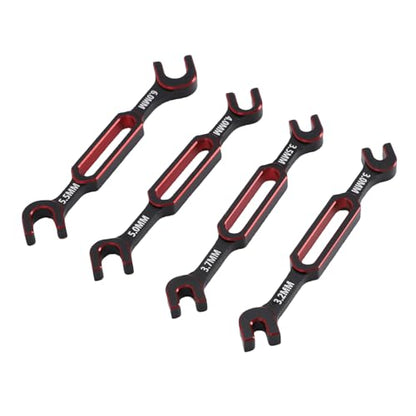 Dpofirs Compact RC Universal Wrench Kit 8pcs | 3.0-6.0mm Turnbuckle Nut Ball Joint Remover for Boat Crawler Car (Red) - color: Red