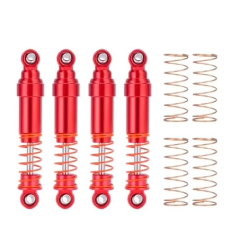 52mm Aluminum TRX4M Big Bore Shocks Absorbers Damper With Oil Filled for 1/18 RC Crawler TRX-4M Bronco Defender Upgrade Parts (Red 4Pcs) - color: Black Set