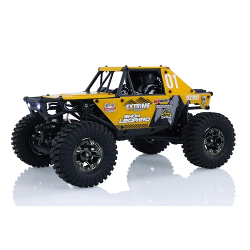 1/24 4x4 UDI RC UCX2405PRO RC Rock Crawler Model Brushless Motor ESC Radio Controlled Off-Road Vehicles RTR Car Battery Hobby Grade Model for Birthday Gift(Yellow) - color: Yellow