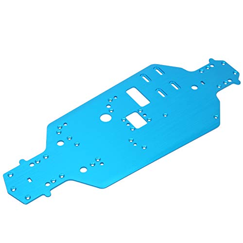 Aluminum Alloy Chassis Bottom Plate, RC Chassis Replacement Upgrade Parts for HSP 94122 1/10 RC Car, Durable Chassis Plate with Precise Hole Position, Compatible for (Blue) - color: Blue