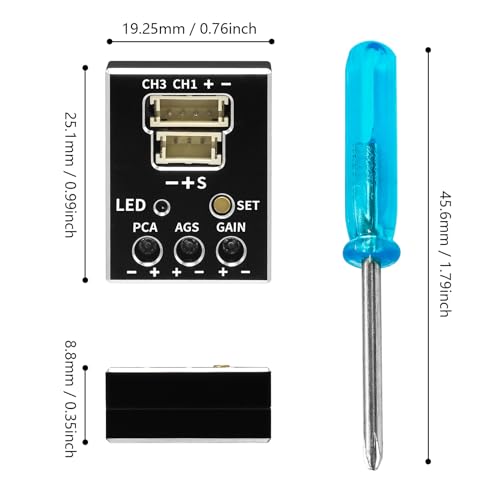 3 Axis Gyro Module RC Car Gyro Stabilizer with Aluminum Case Automatic Stability Control Gyro Sensitivity Adjustable for RC Crawlers Cars and Boats