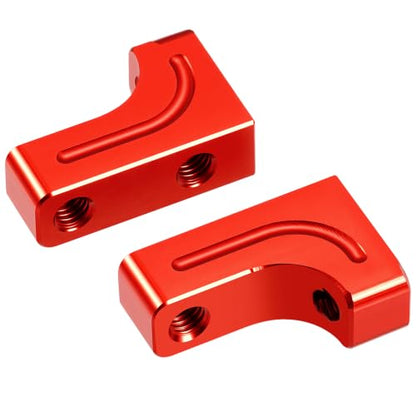 4PCS RC Aluminum Alloy Servo Mounts 1/10th RC Crawler Car CNC Machined Aluminum Servo Mount for SCX10 90047 Wrangler 1/10 RC Crawler Car Upgrades (Red) - color: Red