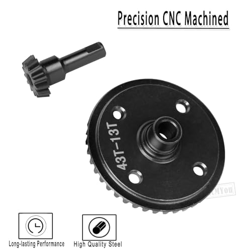 RC Diff Bevel Gear 43T & Pinion Gear 13T Upgrades Part for 1/7 Infraction 6S BLX/Limitless/Infraction 6S V2 / 1/8 Typhon 6S BLX / 1/10 Senton 6S BLX