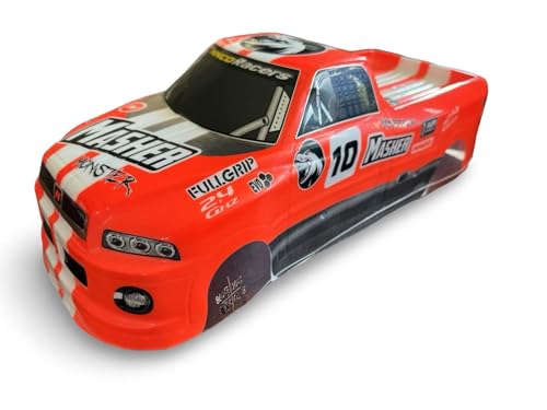 1/10 Scale RC Painted Drift Racing Touring Off-Road Car Body Shell for Monster Truck Neon Orange 260mm
