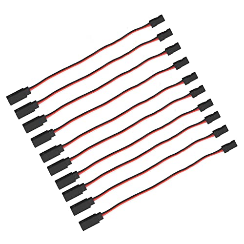 10PCS 3 Pin Servo Extension Cable Futaba JR RC Car Helicopter Aircraft Brass Core Connector Wire (200mm Male to Female) - size: 200mm male to female