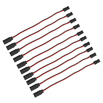 10PCS 3 Pin Servo Extension Cable Futaba JR RC Car Helicopter Aircraft Brass Core Connector Wire (200mm Male to Female) - size: 200mm male to female