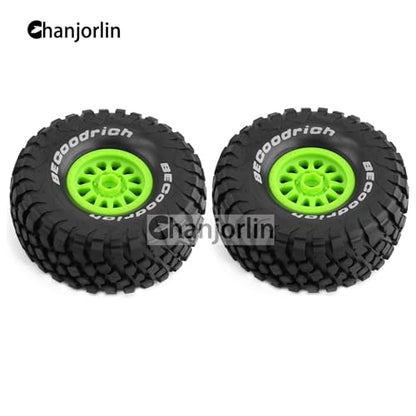 1/7 RC Short Course Truck Tires and Wheels 17mm Hex OD 5.43" 1/8 All Terrain Off Road Tyres with Foam Insert for 1:7 RC Buggy Monster Truck Car TRAXXAS UDR 85086-4 4PCS (Green) - color: Green