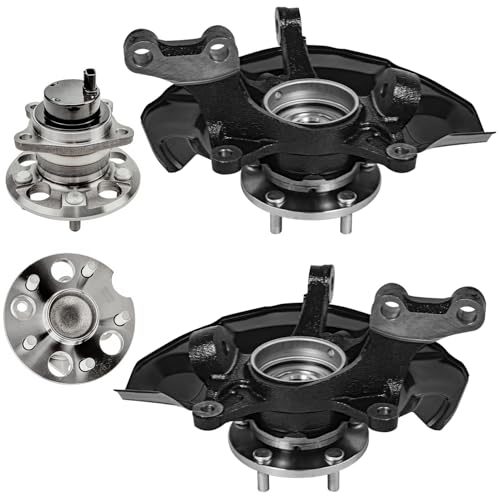 Detroit Axle - FWD Front Steering Knuckles Rear Wheel Hub Bearings | Replacement for 2004 2005 2006 2007 Toyota Highlander 3.3L - size: 4UW47817/Kit